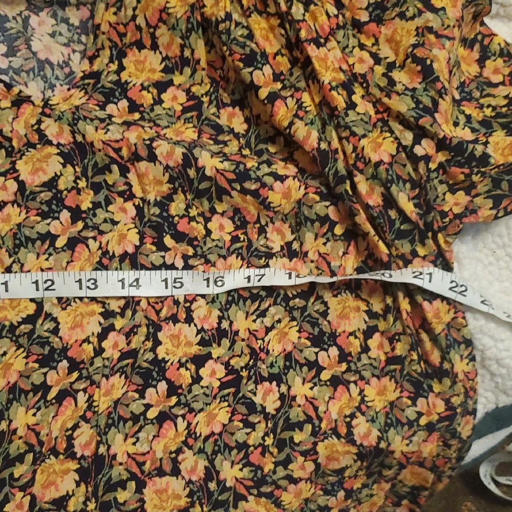 Terra & Sky Orange and Blue 3/4 Sleeve Relaxed Blouse - Picture 4 of 4